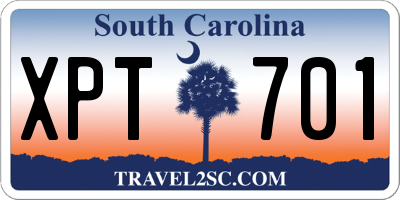 SC license plate XPT701