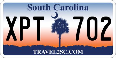 SC license plate XPT702
