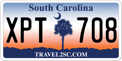 SC license plate XPT708