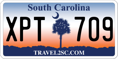 SC license plate XPT709