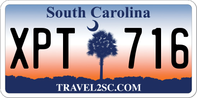 SC license plate XPT716