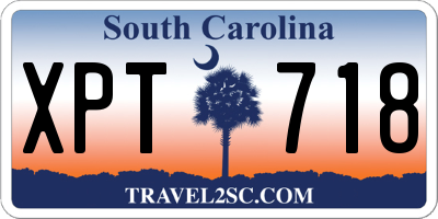 SC license plate XPT718
