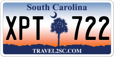 SC license plate XPT722