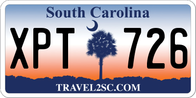 SC license plate XPT726