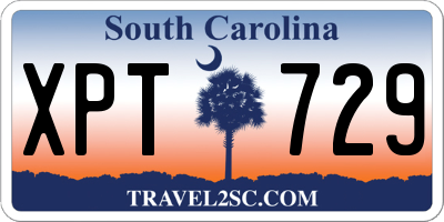 SC license plate XPT729