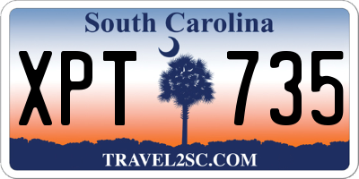 SC license plate XPT735