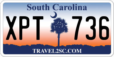 SC license plate XPT736