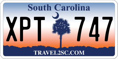 SC license plate XPT747