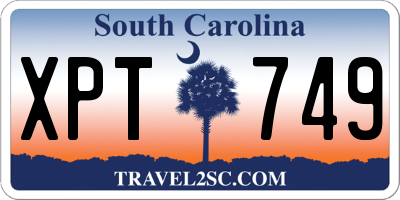SC license plate XPT749