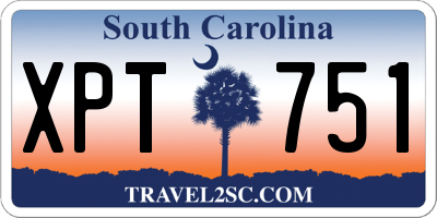 SC license plate XPT751