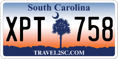 SC license plate XPT758