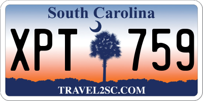 SC license plate XPT759