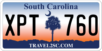 SC license plate XPT760
