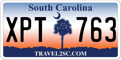 SC license plate XPT763
