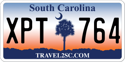 SC license plate XPT764