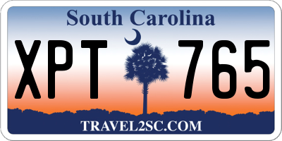 SC license plate XPT765