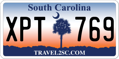 SC license plate XPT769