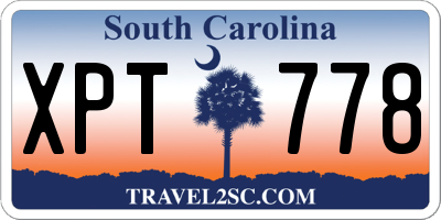 SC license plate XPT778