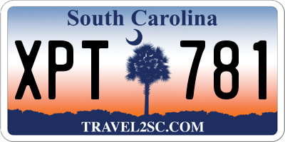 SC license plate XPT781