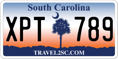 SC license plate XPT789