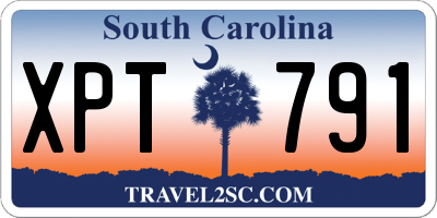 SC license plate XPT791