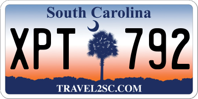 SC license plate XPT792