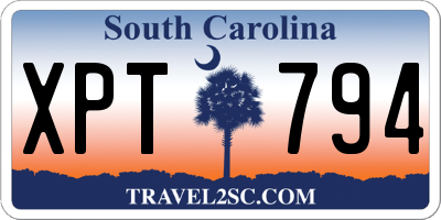 SC license plate XPT794