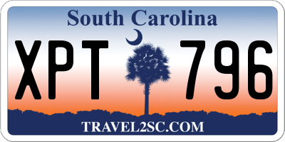 SC license plate XPT796