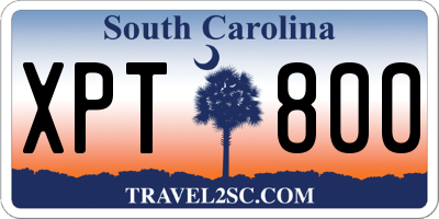 SC license plate XPT800