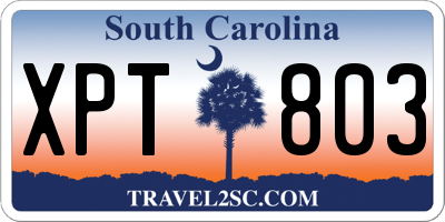 SC license plate XPT803