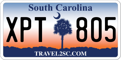 SC license plate XPT805