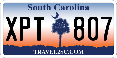 SC license plate XPT807