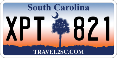 SC license plate XPT821