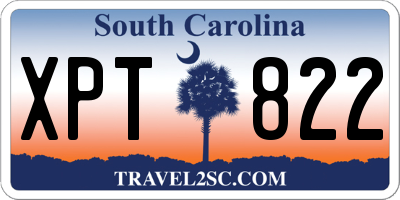 SC license plate XPT822