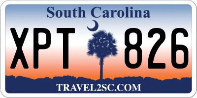 SC license plate XPT826