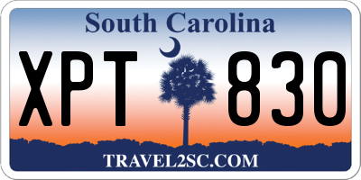 SC license plate XPT830