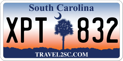 SC license plate XPT832