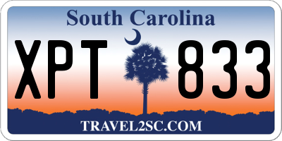 SC license plate XPT833