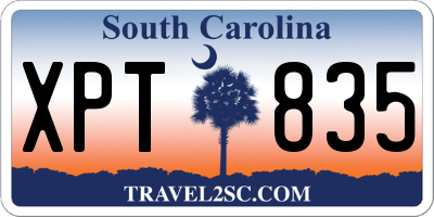 SC license plate XPT835