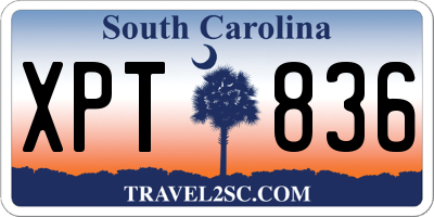 SC license plate XPT836