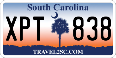 SC license plate XPT838