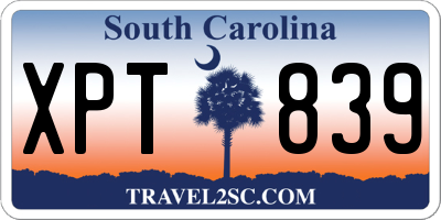 SC license plate XPT839