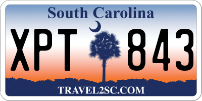 SC license plate XPT843