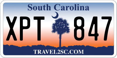 SC license plate XPT847