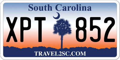 SC license plate XPT852