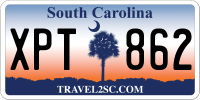 SC license plate XPT862