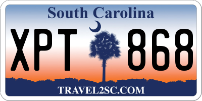 SC license plate XPT868