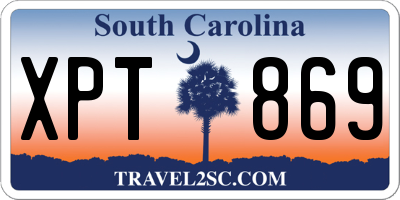 SC license plate XPT869