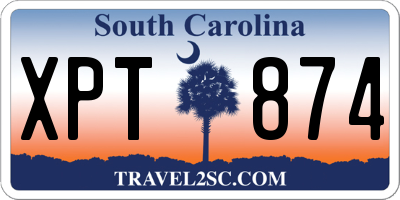 SC license plate XPT874
