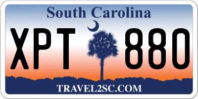 SC license plate XPT880